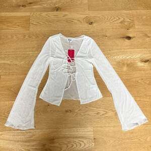 Beginning Boutique - Independence White Tie Front Top